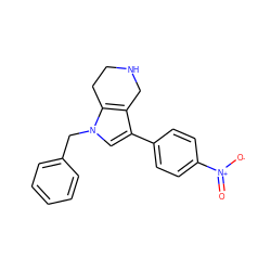 O=[N+]([O-])c1ccc(-c2cn(Cc3ccccc3)c3c2CNCC3)cc1 ZINC000066111803