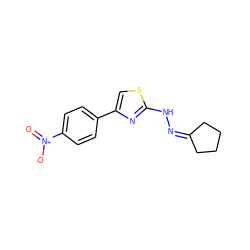 O=[N+]([O-])c1ccc(-c2csc(NN=C3CCCC3)n2)cc1 ZINC000000192778