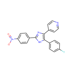 O=[N+]([O-])c1ccc(-c2nc(-c3ccncc3)c(-c3ccc(F)cc3)[nH]2)cc1 ZINC000008536496