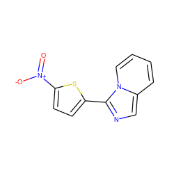 O=[N+]([O-])c1ccc(-c2ncc3ccccn23)s1 ZINC000008717016