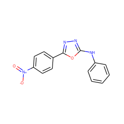 O=[N+]([O-])c1ccc(-c2nnc(Nc3ccccc3)o2)cc1 ZINC000032271060