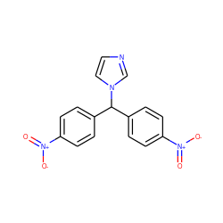 O=[N+]([O-])c1ccc(C(c2ccc([N+](=O)[O-])cc2)n2ccnc2)cc1 ZINC000027425069