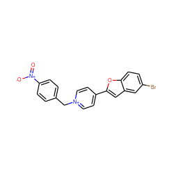 O=[N+]([O-])c1ccc(C[n+]2ccc(-c3cc4cc(Br)ccc4o3)cc2)cc1 ZINC000299844723