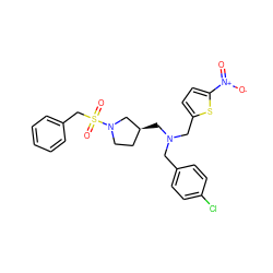 O=[N+]([O-])c1ccc(CN(Cc2ccc(Cl)cc2)C[C@H]2CCN(S(=O)(=O)Cc3ccccc3)C2)s1 ZINC000084706307