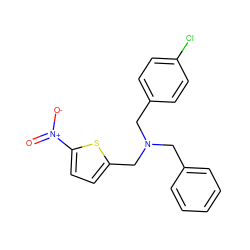 O=[N+]([O-])c1ccc(CN(Cc2ccccc2)Cc2ccc(Cl)cc2)s1 ZINC000096270193