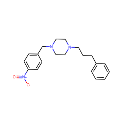 O=[N+]([O-])c1ccc(CN2CCN(CCCc3ccccc3)CC2)cc1 ZINC000002734776