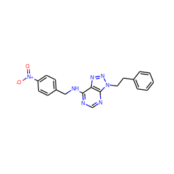 O=[N+]([O-])c1ccc(CNc2ncnc3c2nnn3CCc2ccccc2)cc1 ZINC000013778567