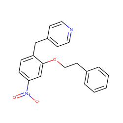 O=[N+]([O-])c1ccc(Cc2ccncc2)c(OCCc2ccccc2)c1 ZINC000299860977