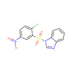 O=[N+]([O-])c1ccc(Cl)c(S(=O)(=O)n2cnc3ccccc32)c1 ZINC000000315098