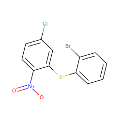 O=[N+]([O-])c1ccc(Cl)cc1Sc1ccccc1Br ZINC000299828024