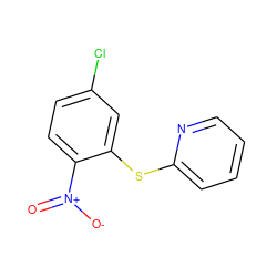 O=[N+]([O-])c1ccc(Cl)cc1Sc1ccccn1 ZINC000000568563