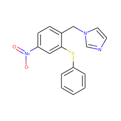 O=[N+]([O-])c1ccc(Cn2ccnc2)c(Sc2ccccc2)c1 ZINC000049049194