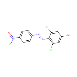 O=[N+]([O-])c1ccc(N=Nc2c(Cl)cc(O)cc2Cl)cc1 ZINC000253993330