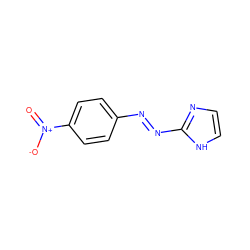 O=[N+]([O-])c1ccc(N=Nc2ncc[nH]2)cc1 ZINC000254294147