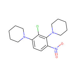 O=[N+]([O-])c1ccc(N2CCCCC2)c(Cl)c1N1CCCCC1 ZINC000003880417