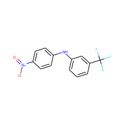 O=[N+]([O-])c1ccc(Nc2cccc(C(F)(F)F)c2)cc1 ZINC000003874097