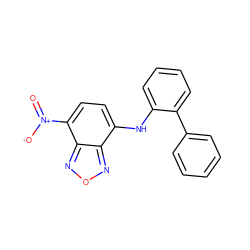 O=[N+]([O-])c1ccc(Nc2ccccc2-c2ccccc2)c2nonc12 ZINC000003879010