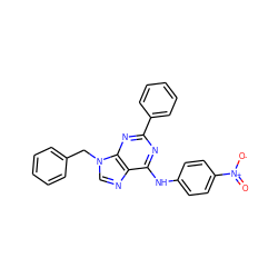 O=[N+]([O-])c1ccc(Nc2nc(-c3ccccc3)nc3c2ncn3Cc2ccccc2)cc1 ZINC000040975650