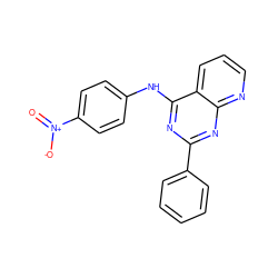 O=[N+]([O-])c1ccc(Nc2nc(-c3ccccc3)nc3ncccc23)cc1 ZINC001772634950