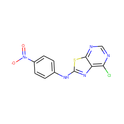 O=[N+]([O-])c1ccc(Nc2nc3c(Cl)ncnc3s2)cc1 ZINC000026896955