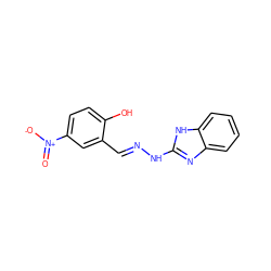 O=[N+]([O-])c1ccc(O)c(/C=N/Nc2nc3ccccc3[nH]2)c1 ZINC000036081502