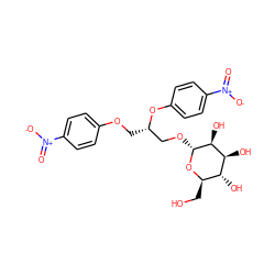 O=[N+]([O-])c1ccc(OC[C@@H](CO[C@H]2O[C@H](CO)[C@@H](O)[C@H](O)[C@@H]2O)Oc2ccc([N+](=O)[O-])cc2)cc1 ZINC000103269564