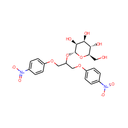O=[N+]([O-])c1ccc(OCC(COc2ccc([N+](=O)[O-])cc2)O[C@H]2O[C@H](CO)[C@@H](O)[C@H](O)[C@@H]2O)cc1 ZINC000103269540