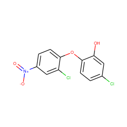 O=[N+]([O-])c1ccc(Oc2ccc(Cl)cc2O)c(Cl)c1 ZINC000096309556