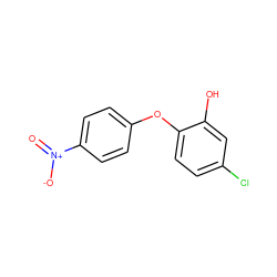 O=[N+]([O-])c1ccc(Oc2ccc(Cl)cc2O)cc1 ZINC000064485864