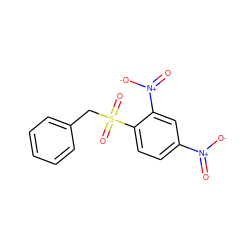 O=[N+]([O-])c1ccc(S(=O)(=O)Cc2ccccc2)c([N+](=O)[O-])c1 ZINC000001712050