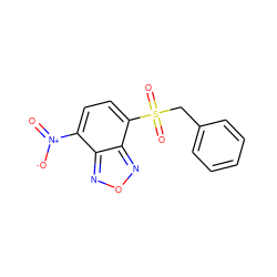 O=[N+]([O-])c1ccc(S(=O)(=O)Cc2ccccc2)c2nonc12 ZINC000001757978