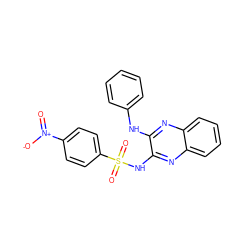 O=[N+]([O-])c1ccc(S(=O)(=O)Nc2nc3ccccc3nc2Nc2ccccc2)cc1 ZINC000000874640