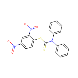 O=[N+]([O-])c1ccc(SC(=S)N(c2ccccc2)c2ccccc2)c([N+](=O)[O-])c1 ZINC000001669809