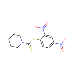 O=[N+]([O-])c1ccc(SC(=S)N2CCCCC2)c([N+](=O)[O-])c1 ZINC000001569189