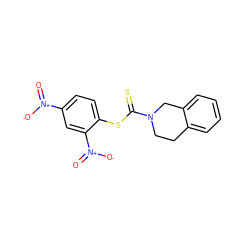 O=[N+]([O-])c1ccc(SC(=S)N2CCc3ccccc3C2)c([N+](=O)[O-])c1 ZINC000095574873