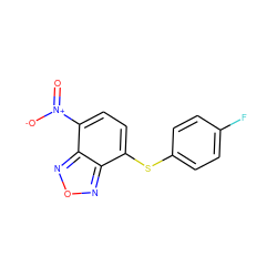 O=[N+]([O-])c1ccc(Sc2ccc(F)cc2)c2nonc12 ZINC000000168608