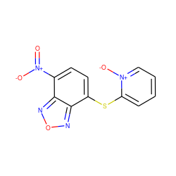 O=[N+]([O-])c1ccc(Sc2cccc[n+]2[O-])c2nonc12 ZINC000001757986