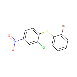 O=[N+]([O-])c1ccc(Sc2ccccc2Br)c(Cl)c1 ZINC000299840890