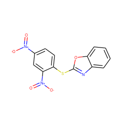 O=[N+]([O-])c1ccc(Sc2nc3ccccc3o2)c([N+](=O)[O-])c1 ZINC000002665575