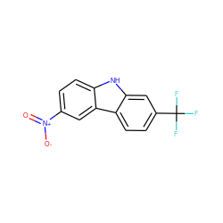 O=[N+]([O-])c1ccc2[nH]c3cc(C(F)(F)F)ccc3c2c1 ZINC000090367512