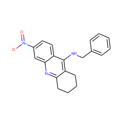 O=[N+]([O-])c1ccc2c(NCc3ccccc3)c3c(nc2c1)CCCC3 ZINC000013808503