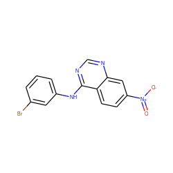 O=[N+]([O-])c1ccc2c(Nc3cccc(Br)c3)ncnc2c1 ZINC000003815406