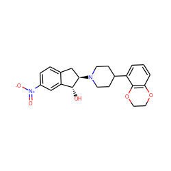 O=[N+]([O-])c1ccc2c(c1)[C@@H](O)[C@H](N1CCC(c3cccc4c3OCCO4)CC1)C2 ZINC000013471814