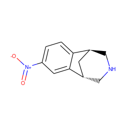 O=[N+]([O-])c1ccc2c(c1)[C@H]1CNC[C@H]2C1 ZINC000101031173