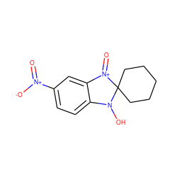 O=[N+]([O-])c1ccc2c(c1)[N+](=O)C1(CCCCC1)N2O ZINC000334157070