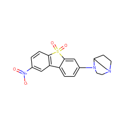 O=[N+]([O-])c1ccc2c(c1)-c1ccc(N3CCN4CCC3CC4)cc1S2(=O)=O ZINC000169308803