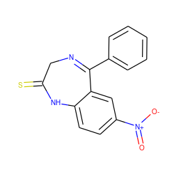 O=[N+]([O-])c1ccc2c(c1)C(c1ccccc1)=NCC(=S)N2 ZINC000033848416