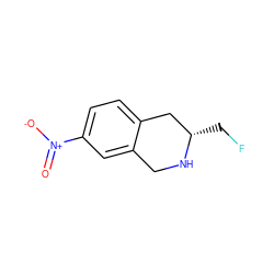 O=[N+]([O-])c1ccc2c(c1)CN[C@@H](CF)C2 ZINC000013686913