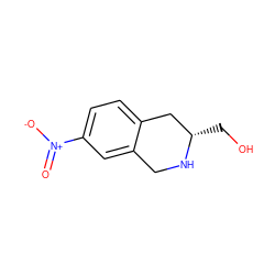 O=[N+]([O-])c1ccc2c(c1)CN[C@@H](CO)C2 ZINC000013797973