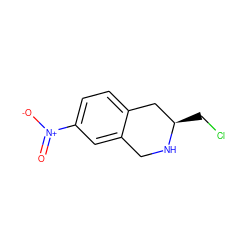 O=[N+]([O-])c1ccc2c(c1)CN[C@H](CCl)C2 ZINC000013801460